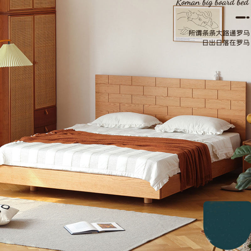 北欧全实木榻榻米悬浮床简约型日式原木樱桃木主卧极简式双人大床