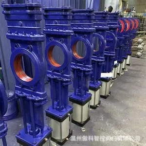 DN80不锈钢刀型闸阀 气动穿透式 10P SCZ673H 贯穿式 刀闸阀