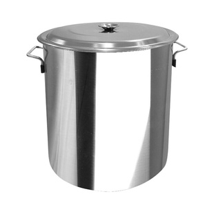信基高格不锈钢桶圆桶带盖汤锅加厚加深汤锅大容量水桶储物桶双耳