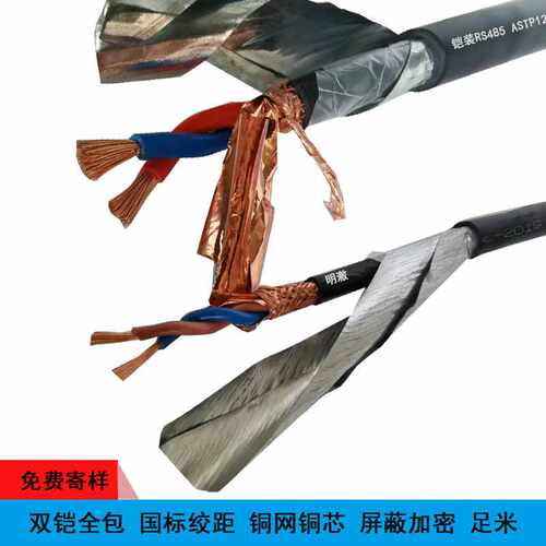 astp120Ω国标全铜铠装RS485通讯线CAN总线RVSP22屏蔽双绞线ASTP
