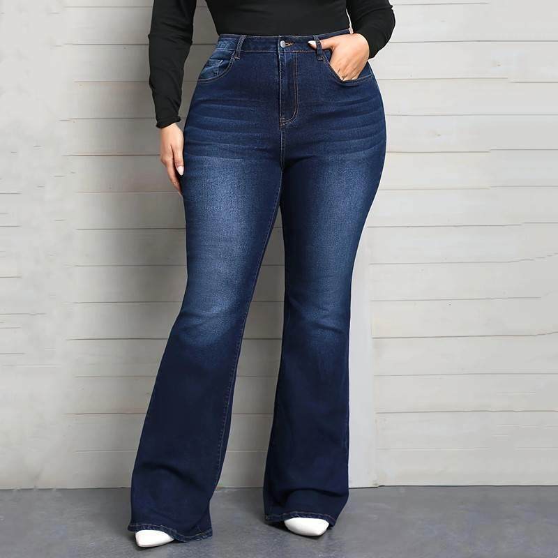 XL-5XLFashion elastic plus size big jeans women ladies pants