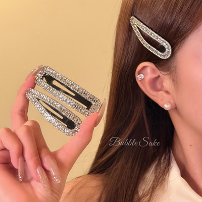 矜贵女主韩系银色碎钻发夹