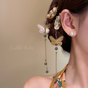 鎏金之蝶 新中式金色蝴蝶流苏发夹女古风旗袍高级感发卡订婚头饰