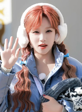 宋雨琦同款可爱白色星星耳机式耳包耳罩毛绒防寒 保暖护耳耳暖女