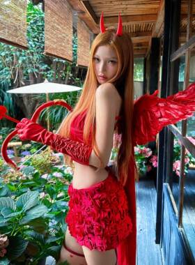 邪恶丘比特 万圣节红色恶魔天使羽毛翅膀套装cos装扮拍照道具头饰