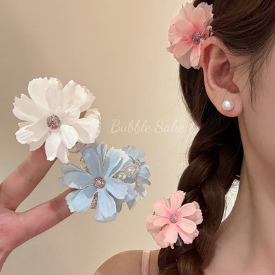 氛围樱落超仙花朵抓夹