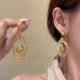 塞纳浮光 金色多层水滴耳环小众设计高级感夸张气质晚礼服耳饰女