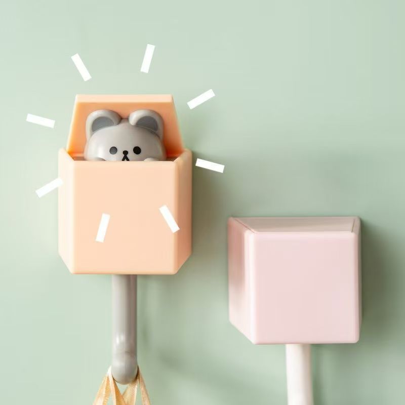 学生宿舍墙上免打孔猫咪造型挂钩毛巾钥匙简易小型收纳挂勾