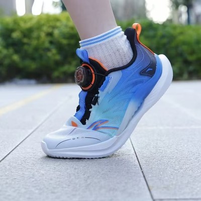 安踏 驭风1儿童运动鞋男童鞋子2025夏季新款男大童透气纽扣跑步鞋