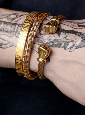 Bracelet Stainless steel braided bracelet for men 手环链套装