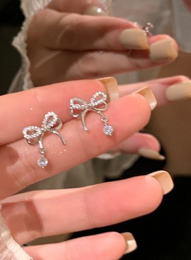bowknot earrings women earing Ear nails 设计高级感轻奢耳环女