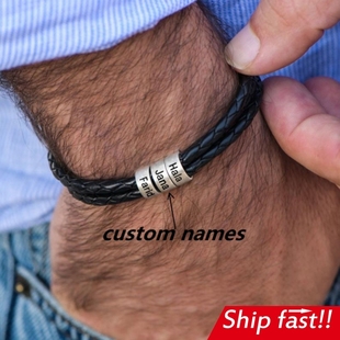 bracelet for women men bracelets leather gift customized diy