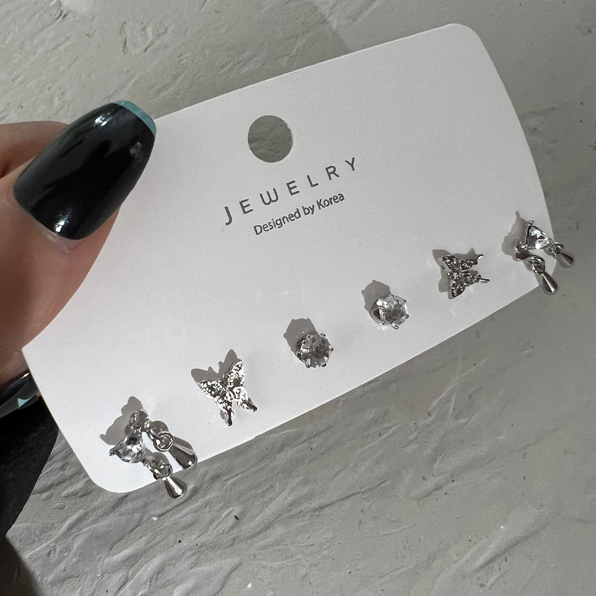 elegant Butterfly Earrings 6-Piece Set Ear studs甜美高级耳环,饰品/流行首饰/时尚饰品新,耳钉,淘宝优惠券,粉丝福利购,淘宝优惠卷