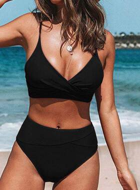 Strap Women 女比基尼 red High Waist Swimwear Bikini Swimsuit