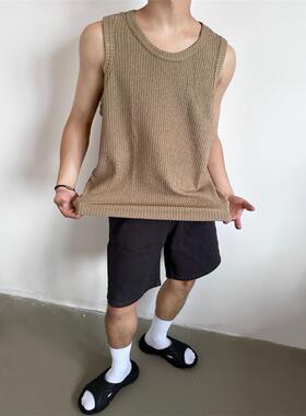 Sleeveless Vest Tank Men Tops T-shirt Undershirt无袖宽松背心