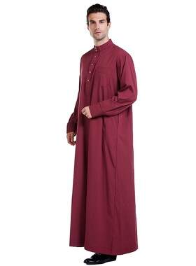 Clothing Thobe Middle Eastern men's robe shirt 长袍衬衣立领