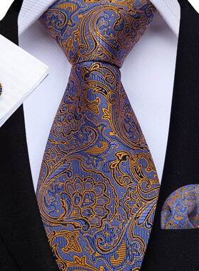 necktie + cufflinks + hanky men suit 领带口袋巾袖扣套装结婚