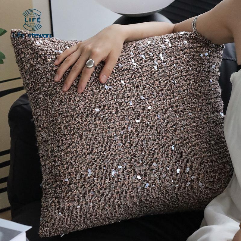 轻奢高级感抱枕套亮片酒