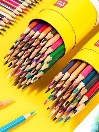 得力48色水溶性彩铅小学生画画专用彩铅笔24色手绘涂色12色彩色铅