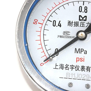 60MPA 0.6 1.6 100水压液压油压气压0 耐震压力表YN