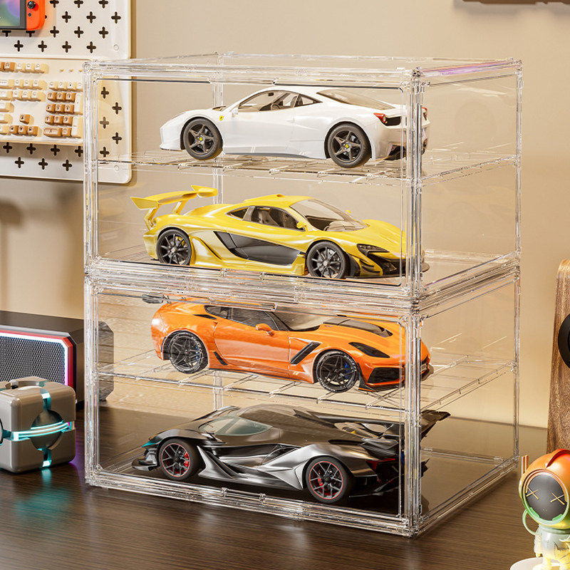 汽车模型合金仿真收藏收纳盒多层透明收纳玩具1比12车模型展示架