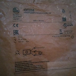 全新正品易福门,IGC258全新正品接近开关