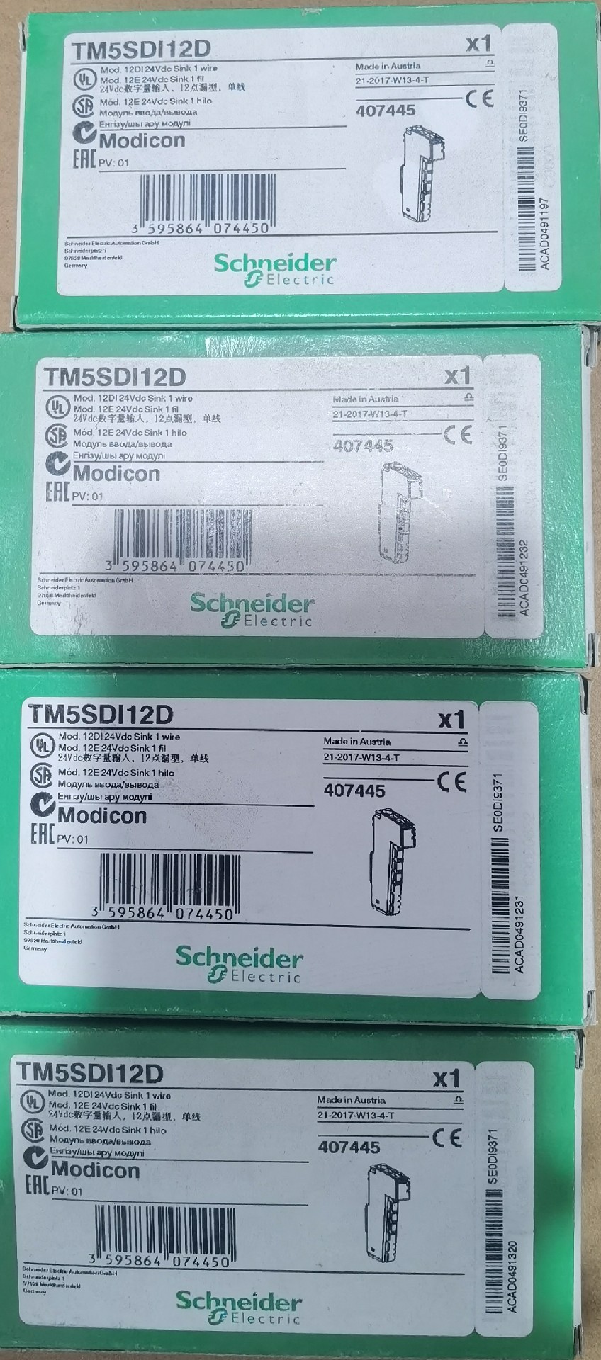 施耐德TM5数字量输入模块 TM5SDI12D