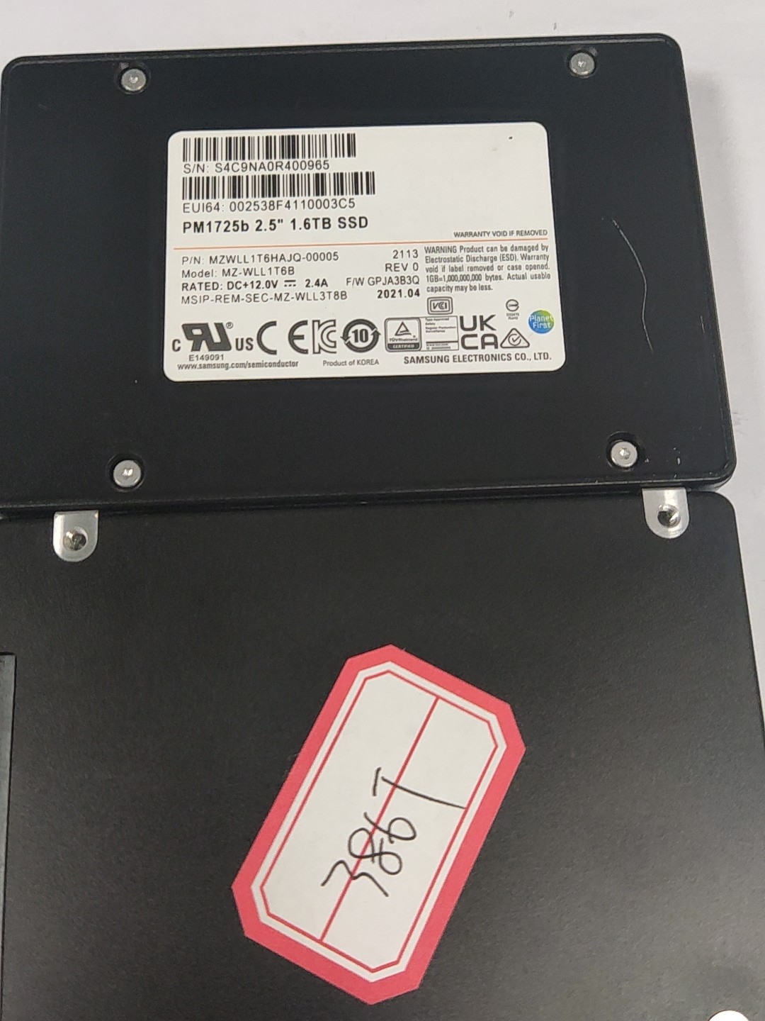 现货100个 PM1725b  2.5寸  U.2 Nvme