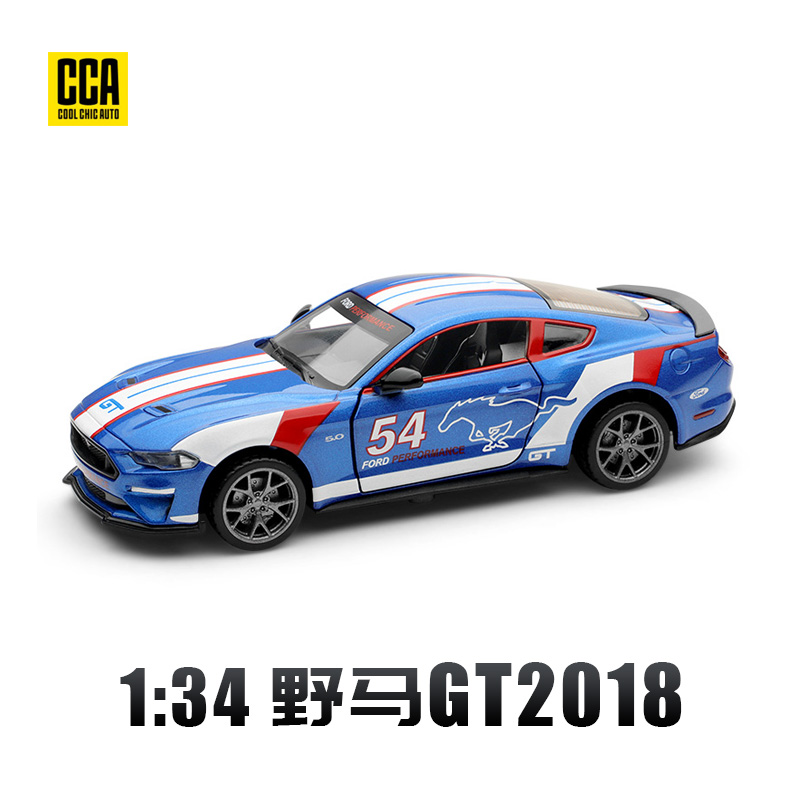 1:34福特野马GT 2018合金车模汽车模型摆件跑车声光彩珀CCA 玩具/童车/益智/积木/模型 合金车/玩具仿真车/收藏车模 原图主图