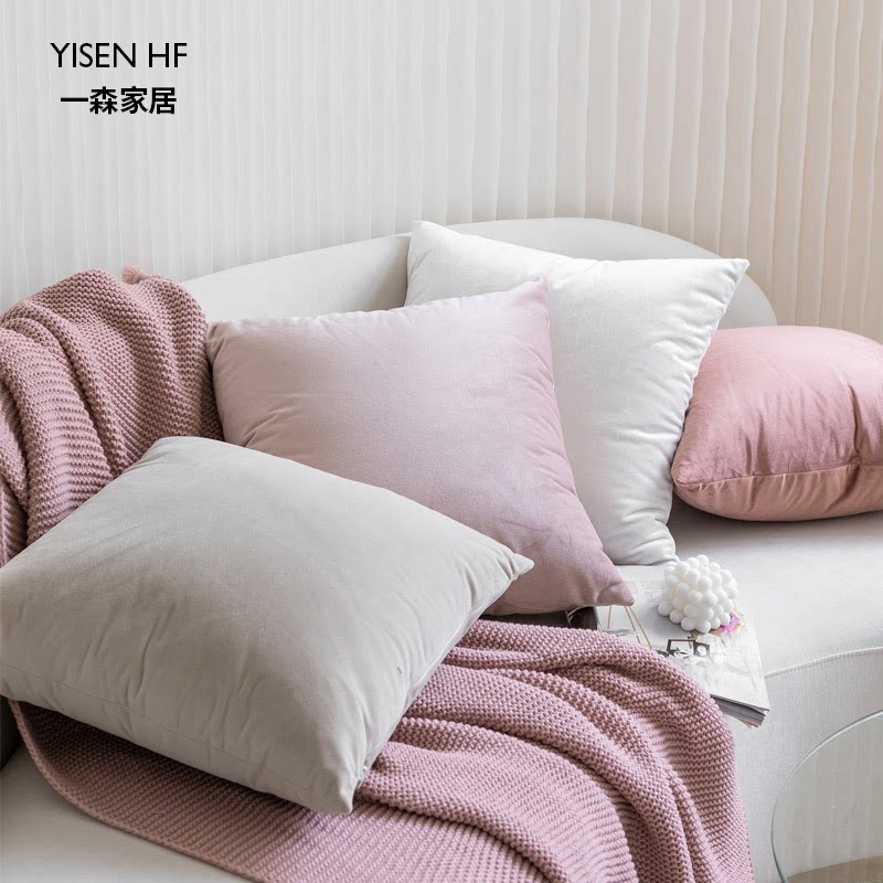 一森大号抱枕简约轻奢复古沙发北欧轻奢纯色靠垫靠枕含芯大背垫