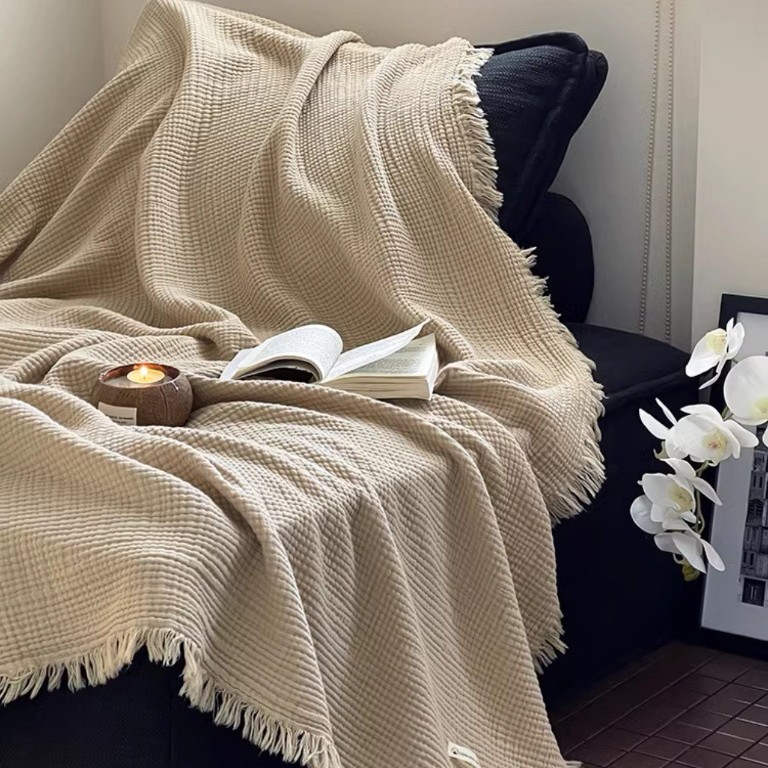 精梳棉纱美拉德全棉搭毯