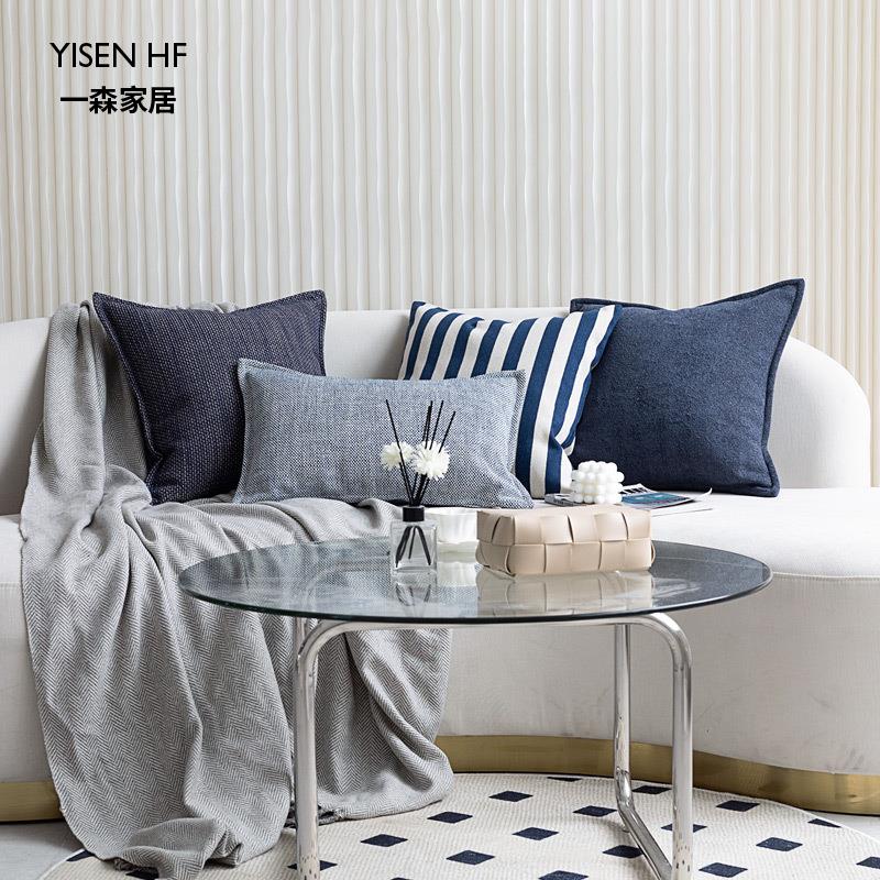 一森普鲁士蓝抱枕地中海简