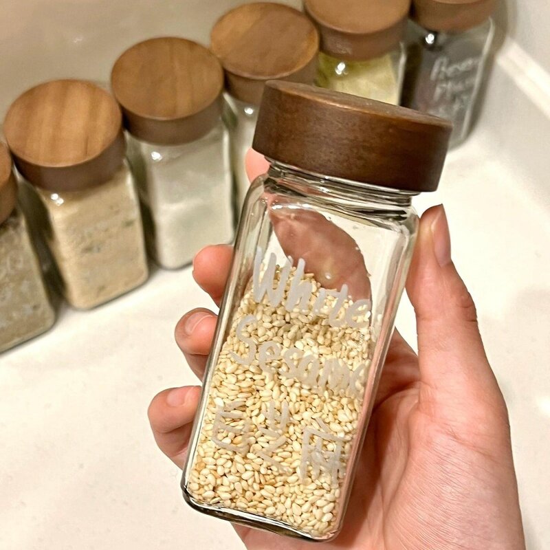 厨房调料罐家用玻璃调料收纳厨房八角桂皮花椒调味品方形撒粉瓶
