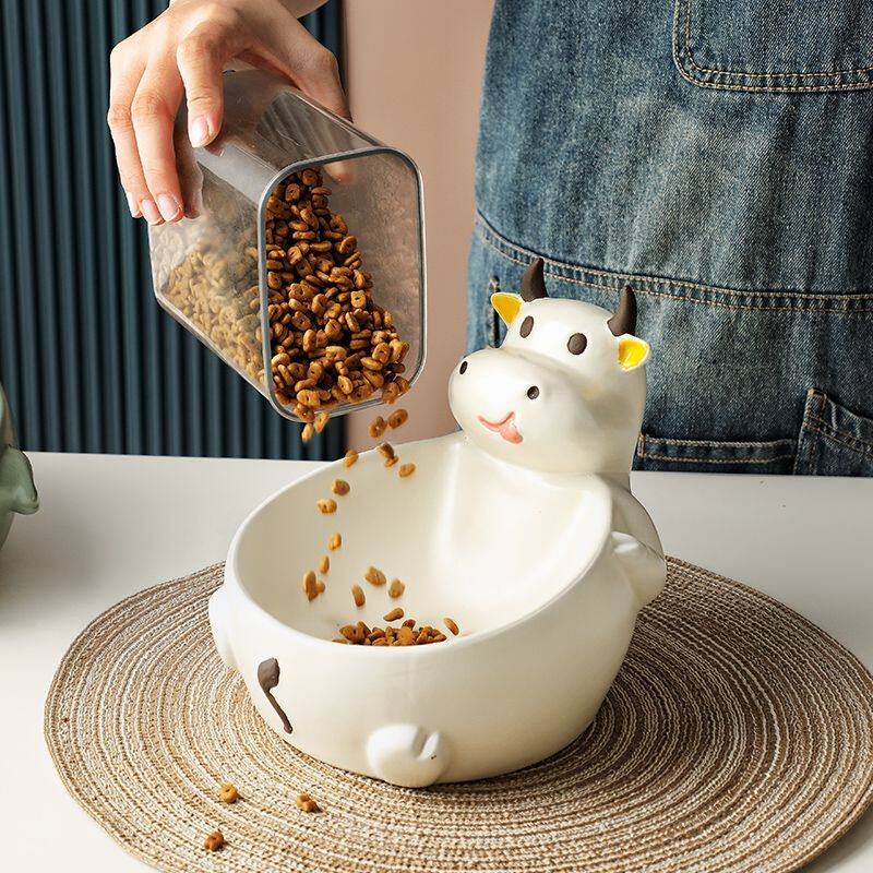陶瓷大口径护颈宠物猫爪碗防打翻成幼猫饮水食盆猫狗通用