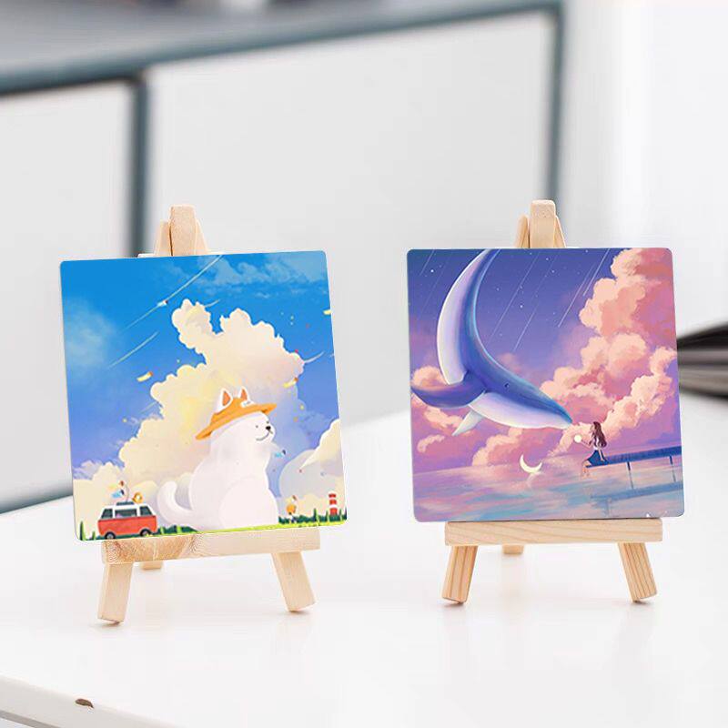 ins小画架油画插画桌面摆件治愈氛围感创意家居装饰品