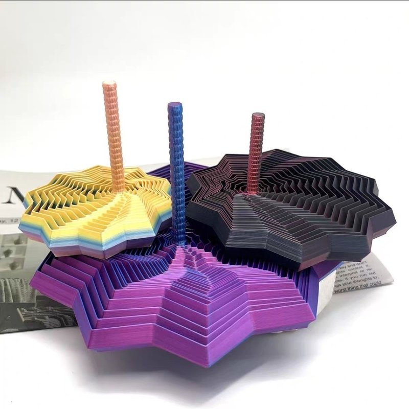 3D打印手柄螺塔八边形叠叠儿童益智解压玩具魔幻立体桌面螺旋