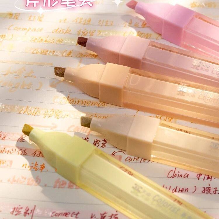 手帐笔记高亮冰透闪光彩色记号笔学生高颜值荧光标记笔