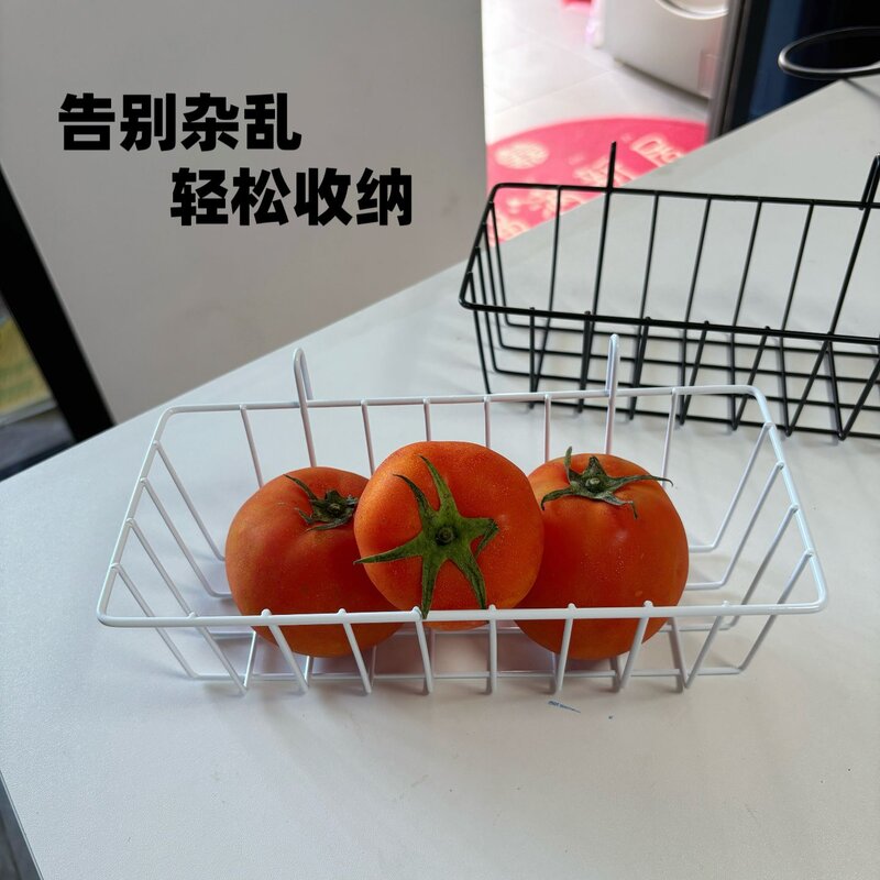 免打孔铁艺网格壁挂挂篮厨房阳台墙面多功能杂物收纳置物篮
