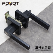 卫生间卧室木门锁家用通用型房间门单舌球形门锁改装 执手锁 三杆式