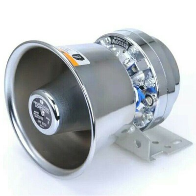 车载不锈钢喇叭喊话大功率高音扬声器黑锋喇叭12V24V防水扩音船用