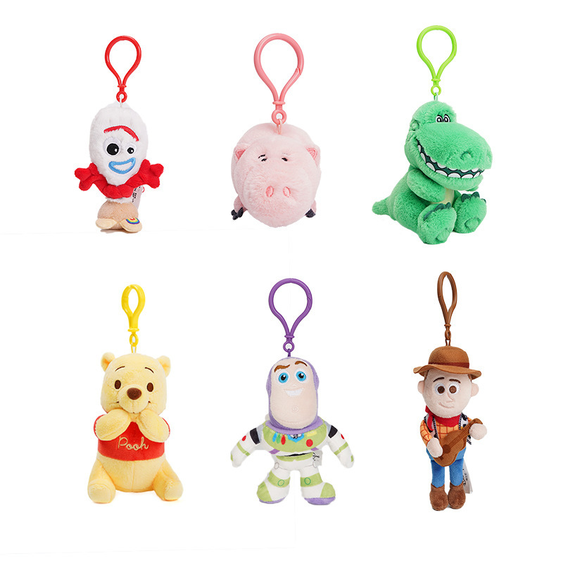 正版玩具总动员叉叉火腿猪抱抱龙毛绒公仔背包挂件钥匙扣女