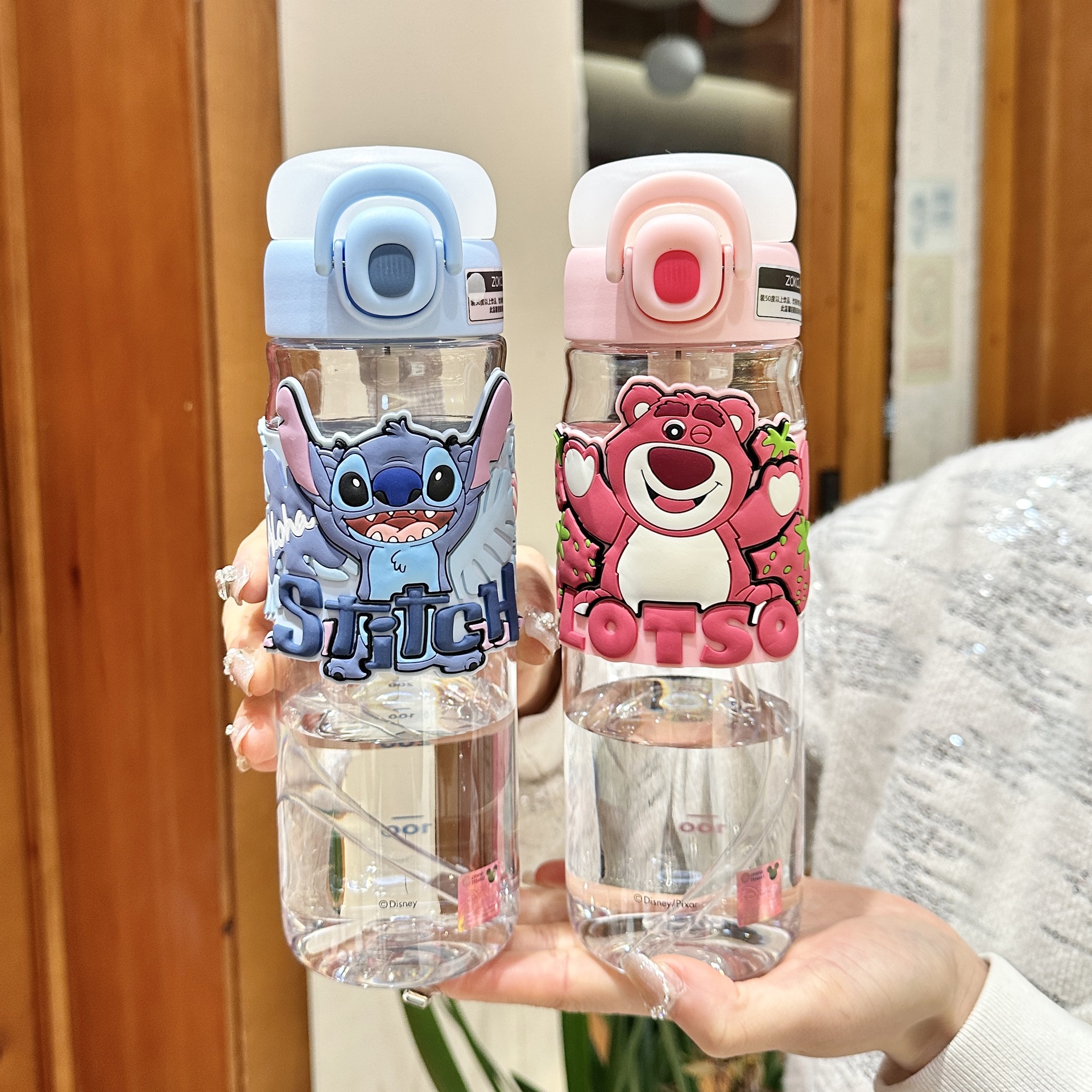 草莓熊儿童水杯tritan小学生上学专用2025新款三丽鸥双饮吸管杯子