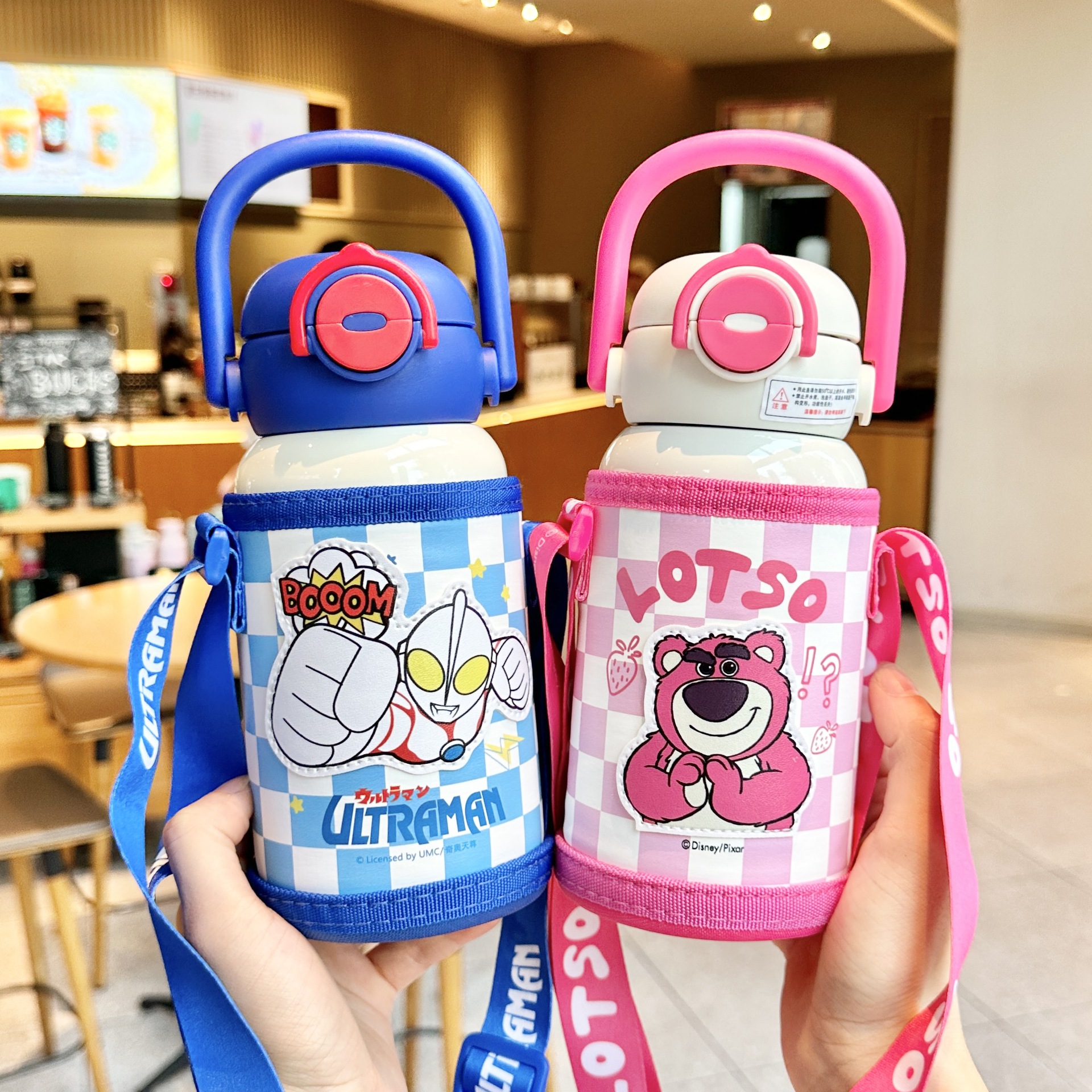 史迪奇保温杯儿童女孩吸管水杯上学专用2025新款可爱学生双饮杯子