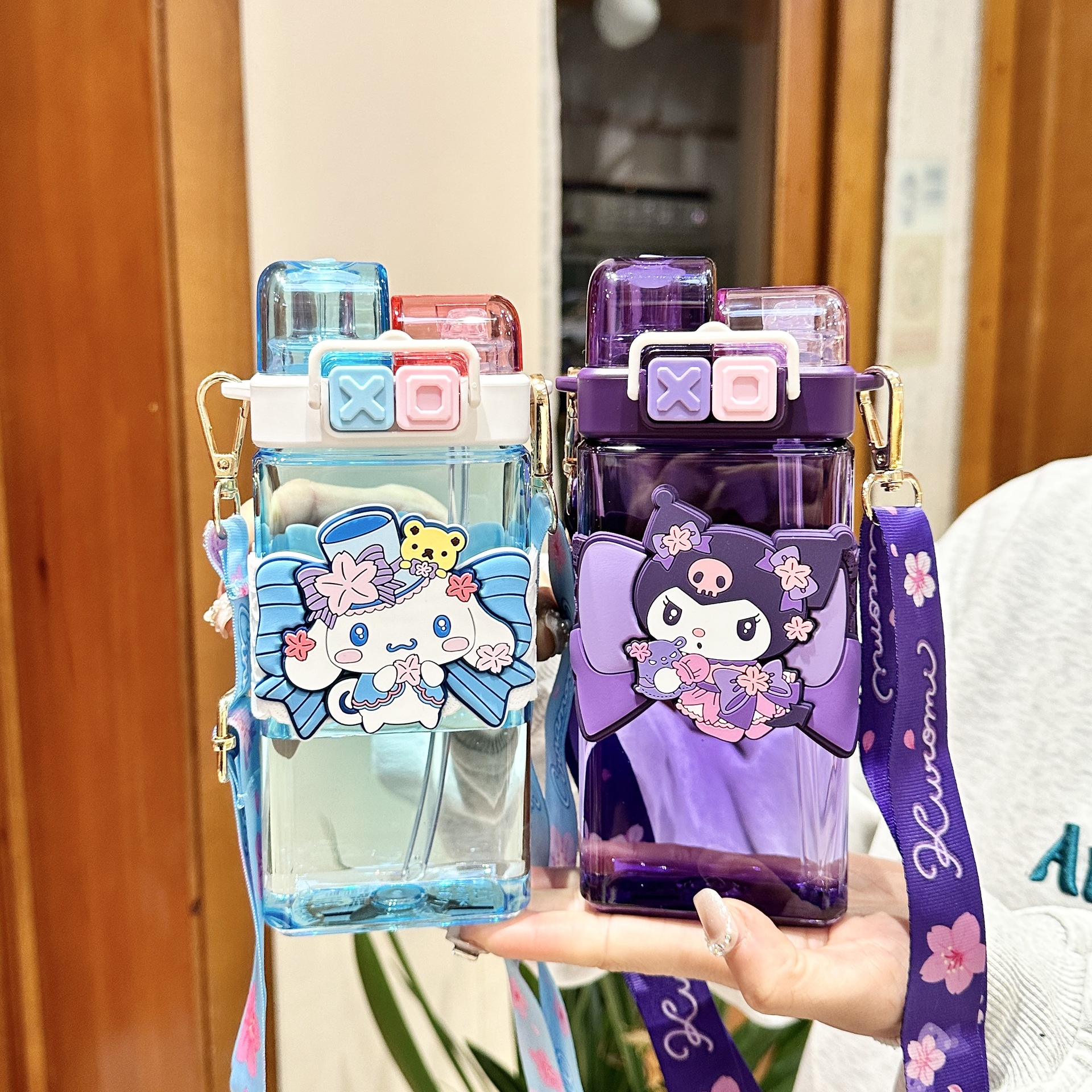 三丽鸥儿童水杯子上学专用男女孩双饮杯高颜值吸管杯学生水壶