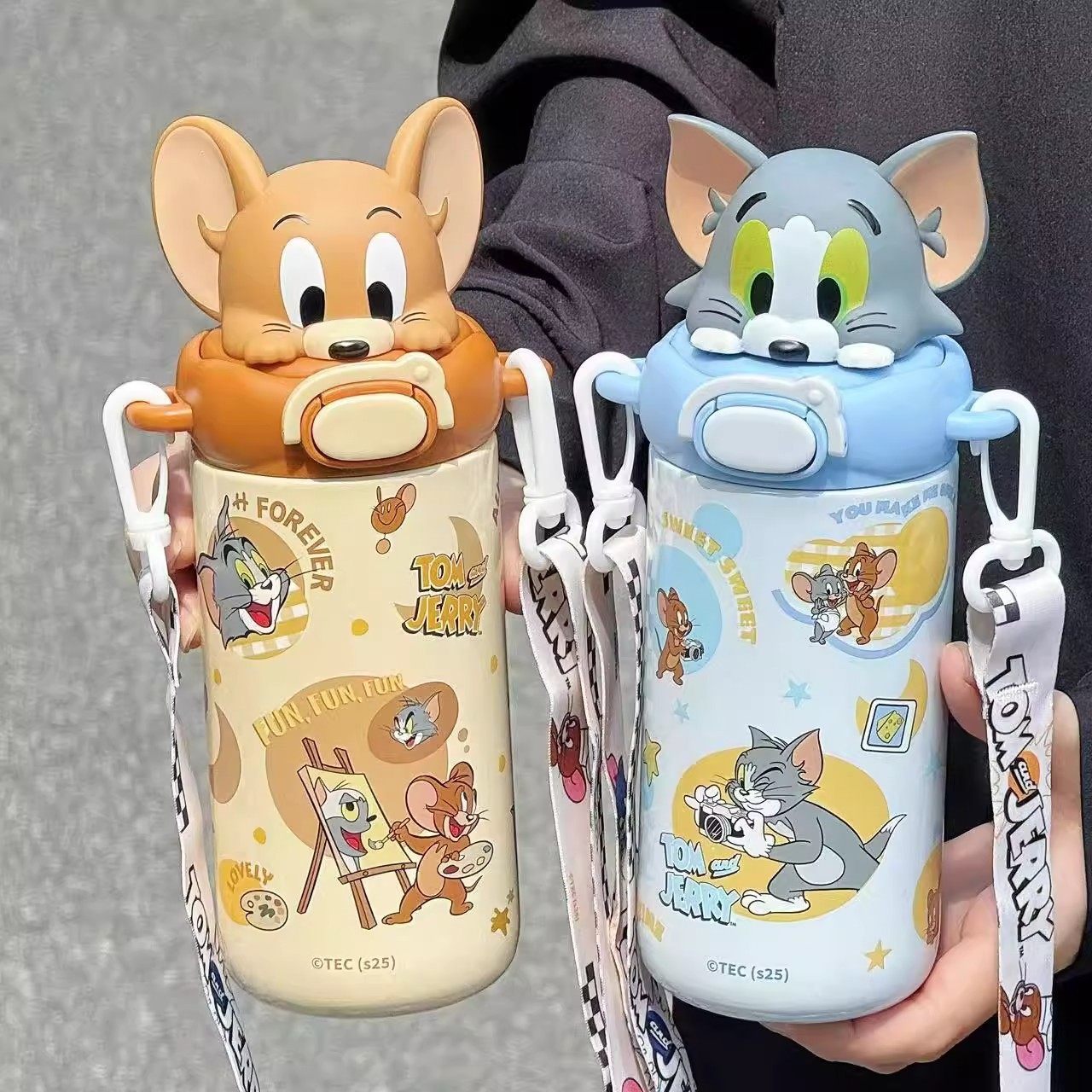 猫和老鼠联名保温杯女生2025新款高颜值吸管杯子礼物可爱水杯,餐饮具,保冷/保温杯,淘宝优惠券,粉丝福利购,淘宝优惠卷
