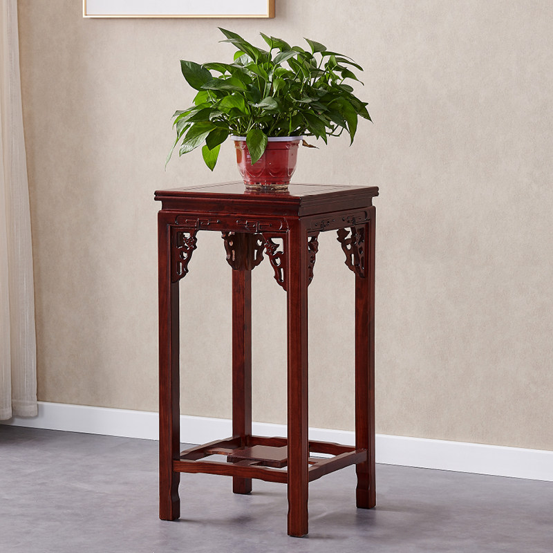 花架实木客厅榆木花架新中式花架花盆架置物架绿萝吊兰架子