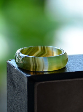 鳄鱼的眼泪 新款176天然奇石玉髓指环戒指女玛瑙男跑环证书70130