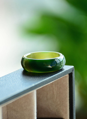 北极熊白巨蜥20天然奇石玉髓指环戒指女食玛瑙男圈跑环证书0187