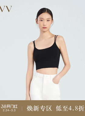 OVVOutlet春夏热卖女装美背抹胸内搭针织双吊带背心