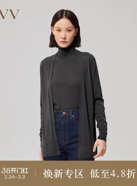 【可机洗黄金羊毛】OVV Outlet秋冬女基础套装长袖羊毛针织开衫